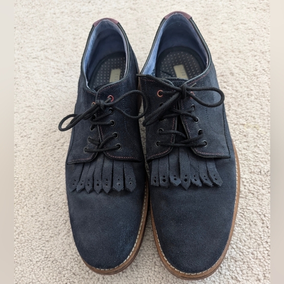 Ted Baker London TICH 2 Blue Suede Derby Shoes Men's Size 11.5 Business Office - Picture 2 of 10